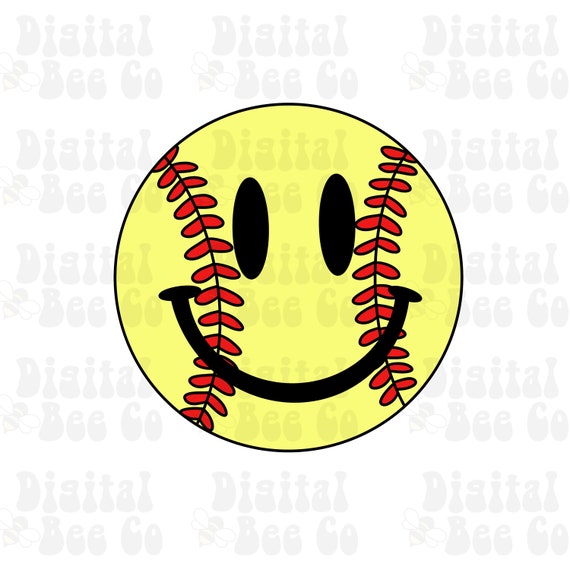 Softball Smiley Face Clipart, Softball Smiley Face Png, Softball Clip Art,  Smiley Face Clipart, Softball Png, Retro Softball Clipart Png - Etsy