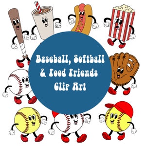 Retro Baseball Clip Art, Retro Baseball Cartoon png, baseball clip art, sports clip art, baseball png, groovy baseball clip art png