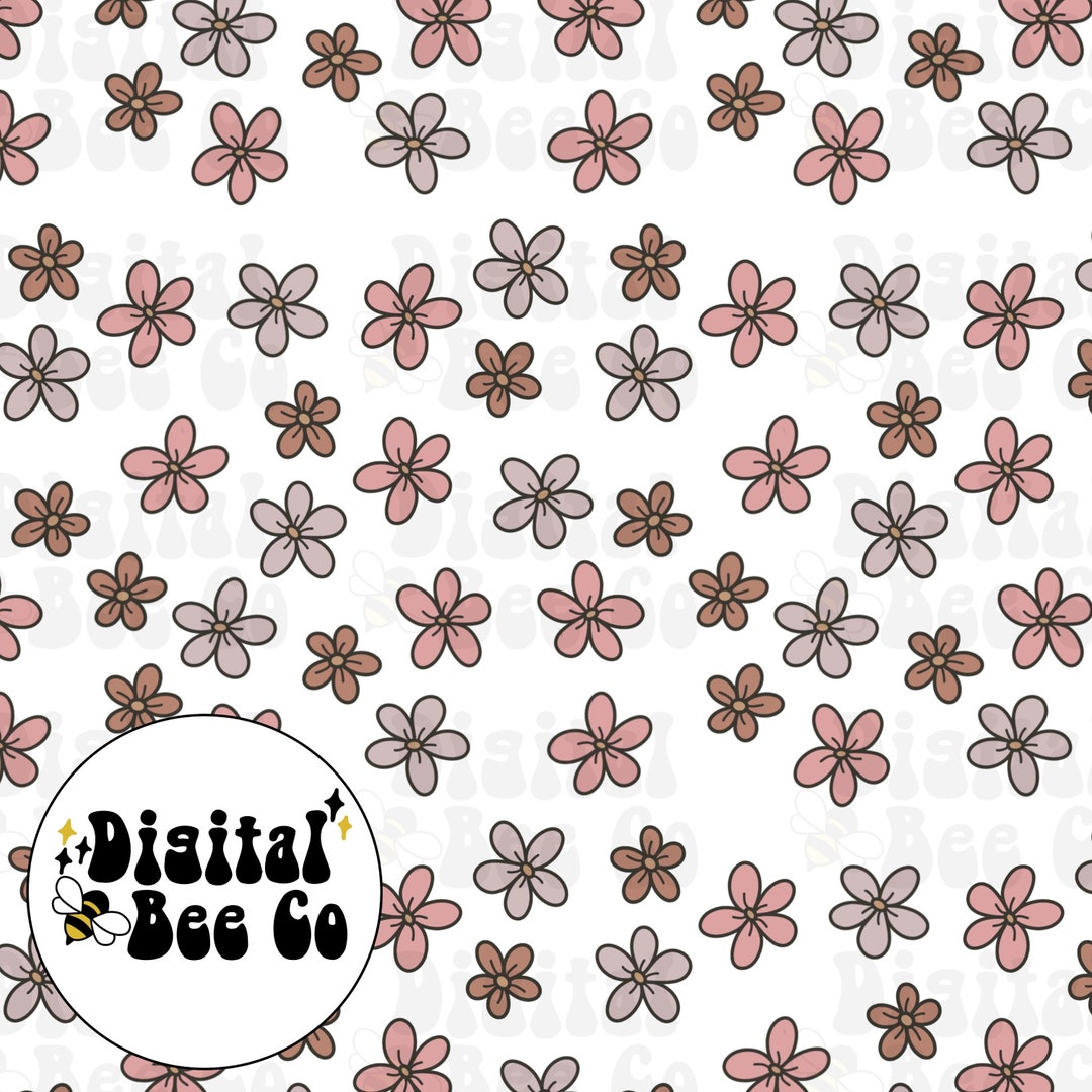 Boho Floral Seamless Design, Boho Floral Digital Paper, Muted Floral ...