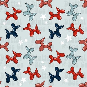 Balloon Dog Seamless Pattern, Fourth of July Seamless File, Seamless ...