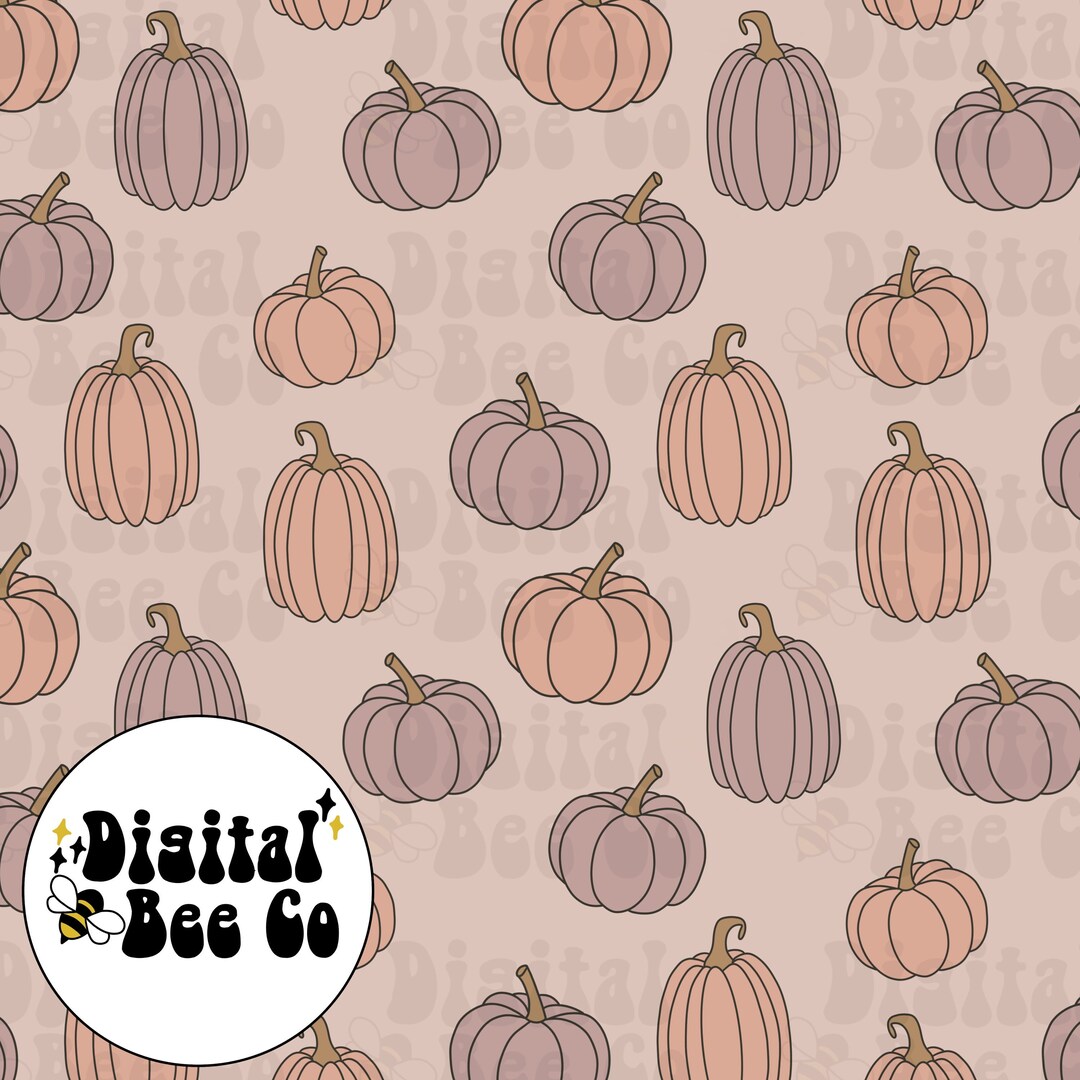 Pink Pumpkin Seamless | Girly Pumpkin Seamless | Purple Pumpkin Digital ...