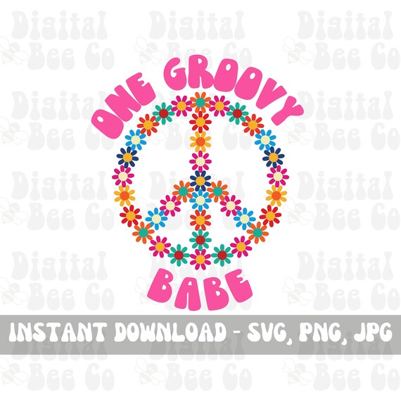 Groovy Clipart Groovy Birthday SVG PNG Hippie Birthday -  in