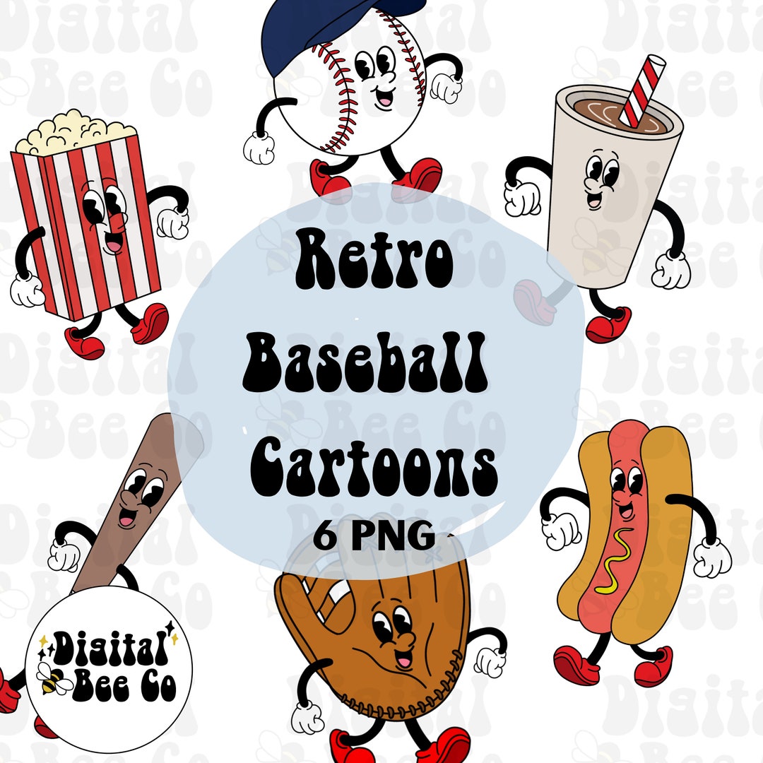 Retro Baseball Clip Art, Retro Baseball Cartoon Png, Baseball Clip Art