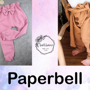 Kombinerat e-boksmönster för sömnad Paperbell, konvertibel papperspåse storlek 50-164, inklusive instruktionsvideo, inklusive A0-fil (projektorkompatibel)