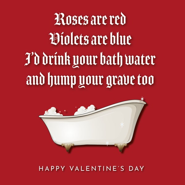 Saltburn Bath Water Poem Valentine's Day Card 150mm x 150mm Square - Including Envelope - GC769SQ