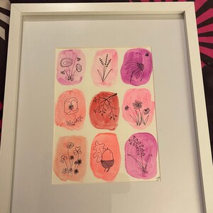 Framed, Original, one-of-a-kind, 1 of 1, unique Artwork, watercolour & ink