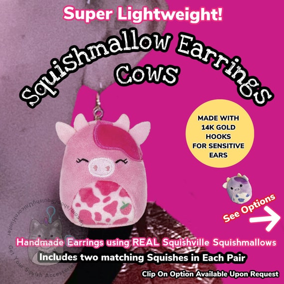 NEWOPTIONS Cows Squishmallow Earrings 2 Squishville Earrings Real  Squishmallow Toys Jewelry FREE SHIPPING Earrings Listing 9 