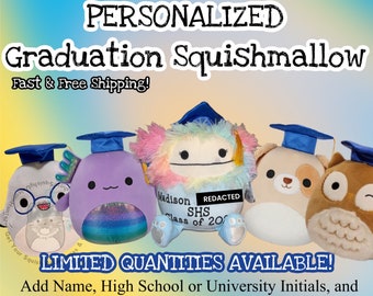 LIMITED QUANTITIES! 2024 Graduation Squishmallows - Personalized Graduation Gift for Class of 2024 - While Supplies Last! Limited Quantities