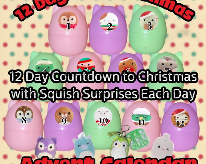 new-custom-squishmas-themed-advent-calendar-12-squishmallow-advent-surprises-free-shipping-etsy