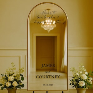 Wedding Mirror Decal Sign | Custom Welcome Mirrors for Weddings, Garden and Rustic Wedding Decor, Reception Sign, Mirror Stickers,