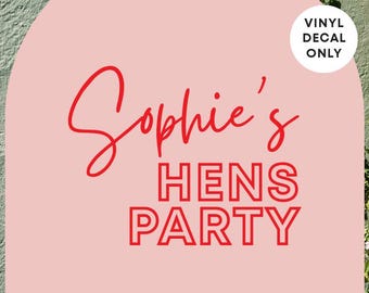 Custom Hen Party Vinyl Decal | Bachelorette Party Mirror Decor