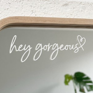 Hé magnifique | Décalcomanie en vinyle | Stickers miroir Citation d'affirmation de soi Cadeau d'amour de soi pour elle