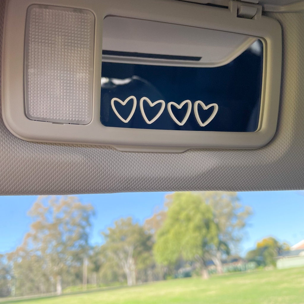 Hearts Vinyl Sticker Aesthetic Car Mirror Stickers Car Etsy
