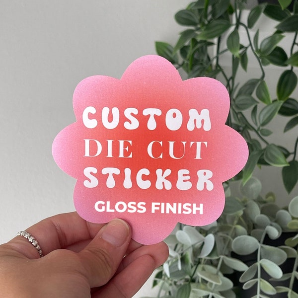 Gloss Finish Custom Printed Custom Die Cut Sticker - Your logo or Artwork Vinyl Printing Cut To Any Shape Waterproof Bumper Sticker