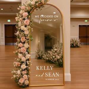 Wedding Mirror Decal Welcome Mirror Quote, Garden Event Decor, Custom Wedding Sign, Mirror Decal, DIY Wedding Sticker Board