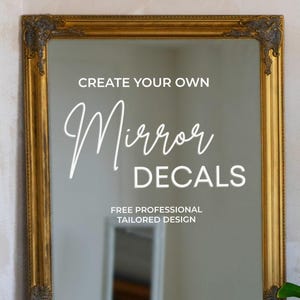 Custom Mirror Decal for Weddings, Personalied Vinyl Sign for Events and Bathroom Decor
