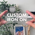 Custom Iron On Image or Name Heat Transfer Vinyl Personalised Text Label Decal Glitter Logo product logo