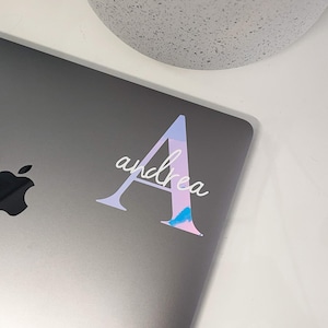 Custom Initial Sticker, Vinyl Decal for Laptops, Tumblers and More