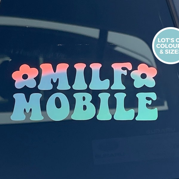 MILF MOBILE | Vinyl sticker Aesthetic decal Car Accessory Window Decal Sticker Car Decals For Women Funny Decal