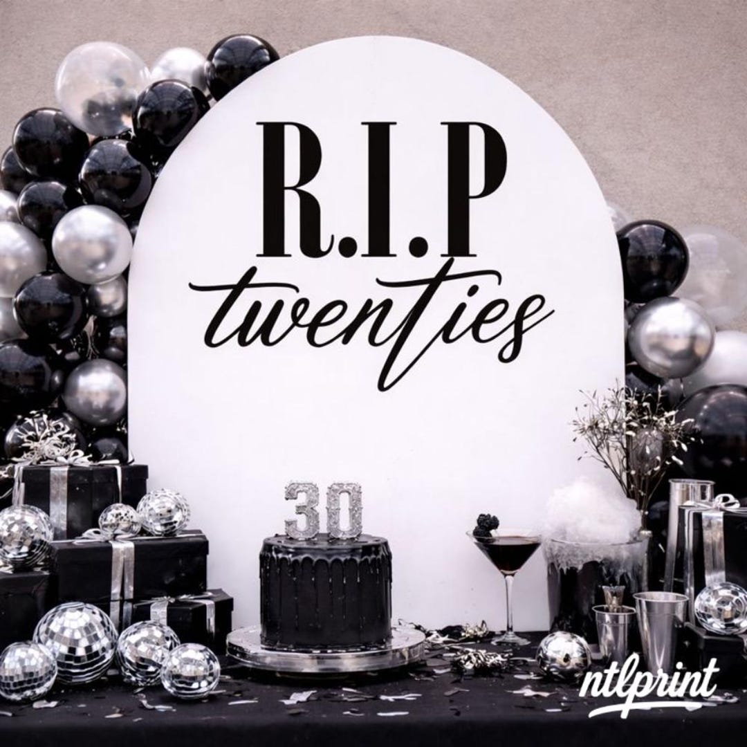 Custom Backdrop RIP Twenties Vinyl Decal, 30th Birthday Party Decor ...