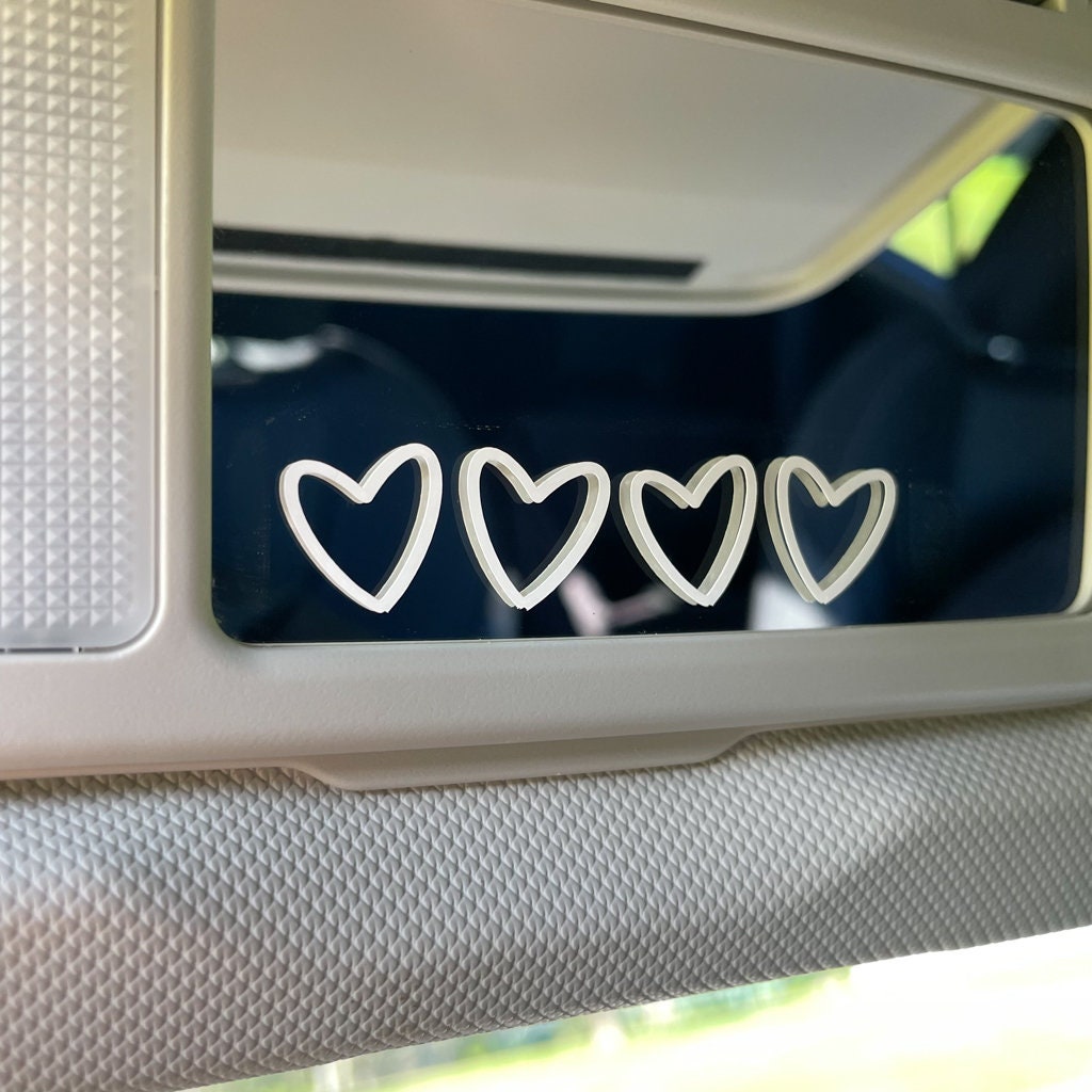 Hearts Vinyl Sticker Aesthetic Car Mirror Stickers Car Etsy