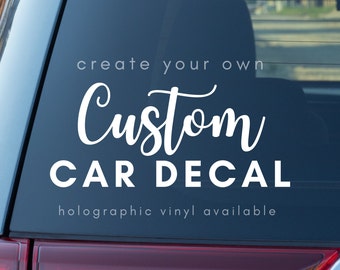 Personalised Car Vinyl decal | Up to 30CM Wide Custom Car Accessory Logo Name Car Sticker Mirror Decal Decal for Van Camper Monogram Decal