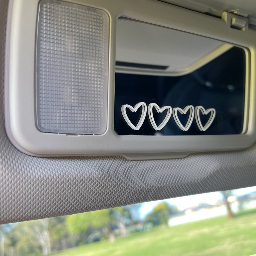 Hearts Vinyl Sticker Aesthetic Car Mirror Stickers Car Etsy