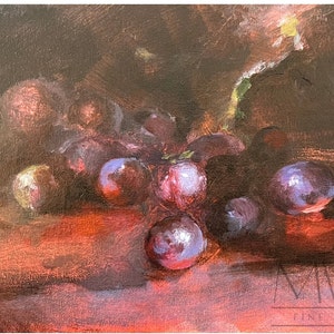 Fine Art Grapes, Nature Morte Art, Fruit Decor, Wall Art Print, Wall Art, Art Prints, Office Wall Decor, Dionysus, Still Life Painting Print