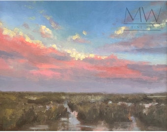 Stone Harbor New Jersey Salt Marsh Print, Cotton Candy Sunset Art, New Jersey Fine Art Gifts, East Coast Sunset Print, NJ Housewarming Gift