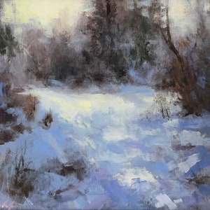 Impression originale d&#39;art paysage d&#39;hiver, jour de neige, scène du pays des merveilles d&#39;hiver, art de la neige, impression giclée, impression d&#39;art, art de style vintage