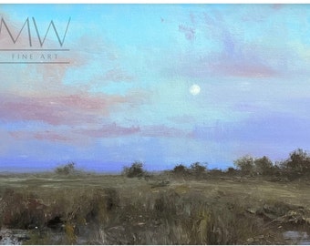 Cape May Moonlight Giclée Art Print: New Jersey Sunset Painting