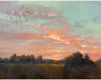 Impresión giclée del atardecer en las Islas Salomón: Arte de la Bahía de Chesapeake