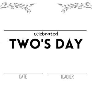 Two&#39;s Day Certificate