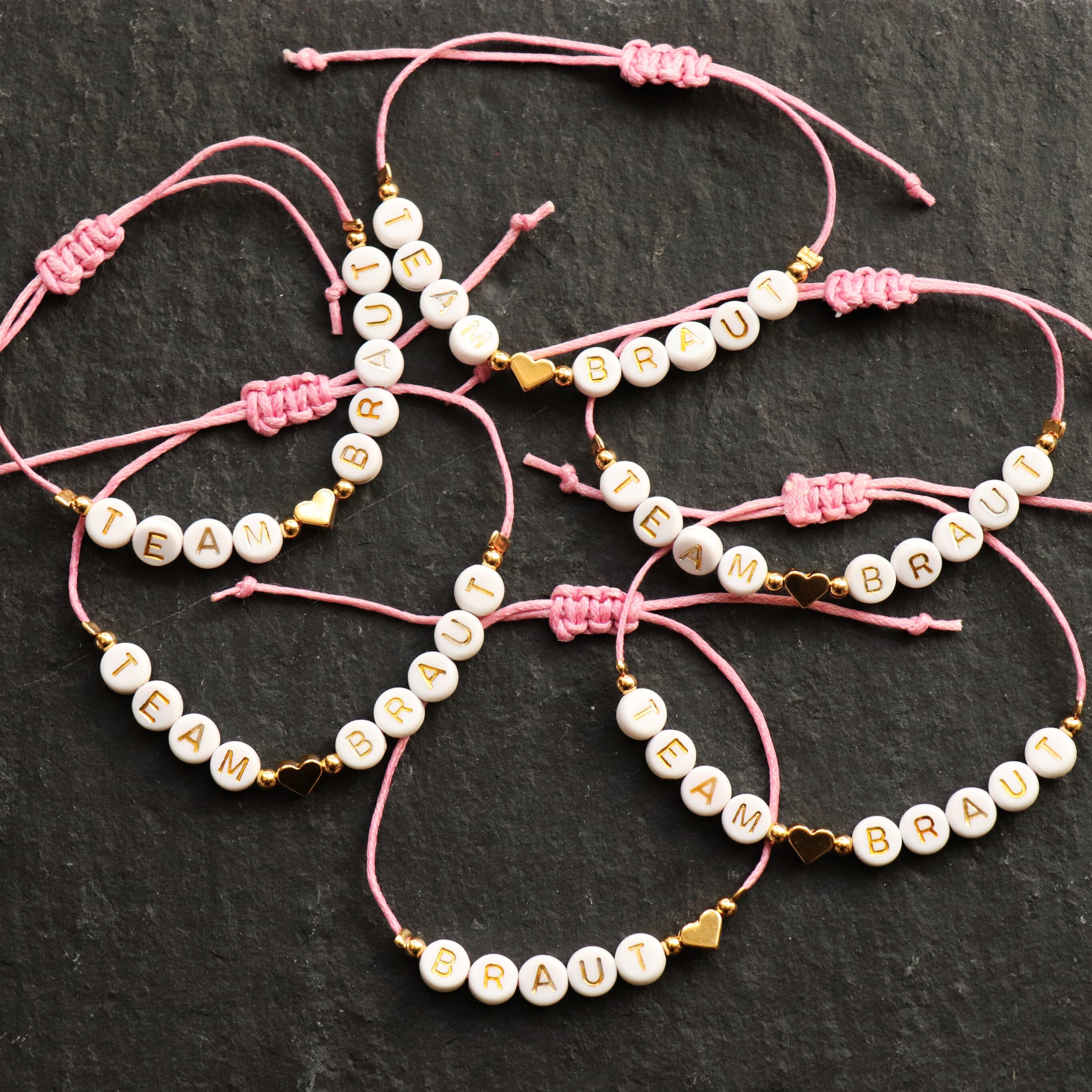 12x Team Braut Armbänder - Verstellbar Für Brautjungfern & JGA Party