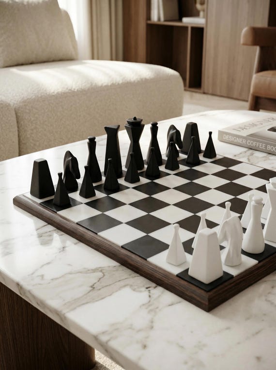 Handmade Chess Set: Minimalist Modern Design