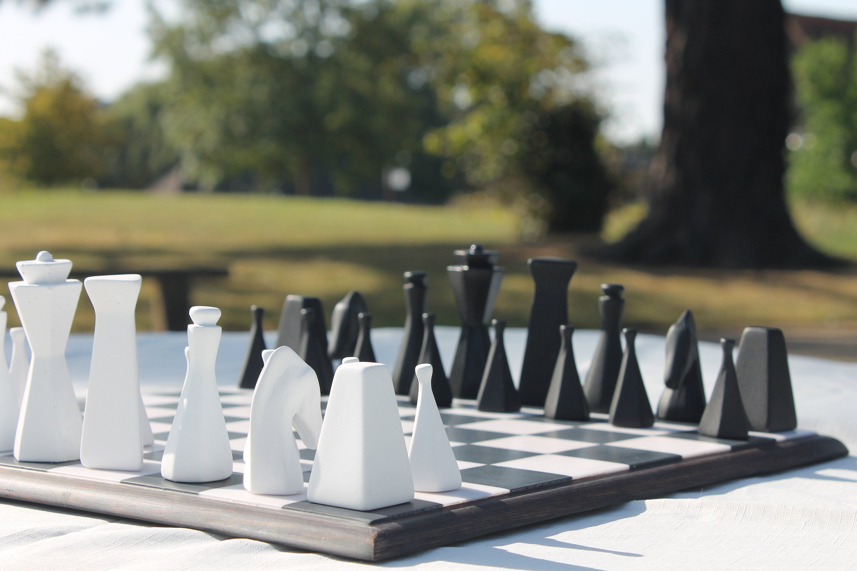 Fast U.S. Shipping – Handmade Chess Set, Outdoor Game, Birthday Gift, Minimalist Wooden Modern Design - Perfect Interior Design Decor