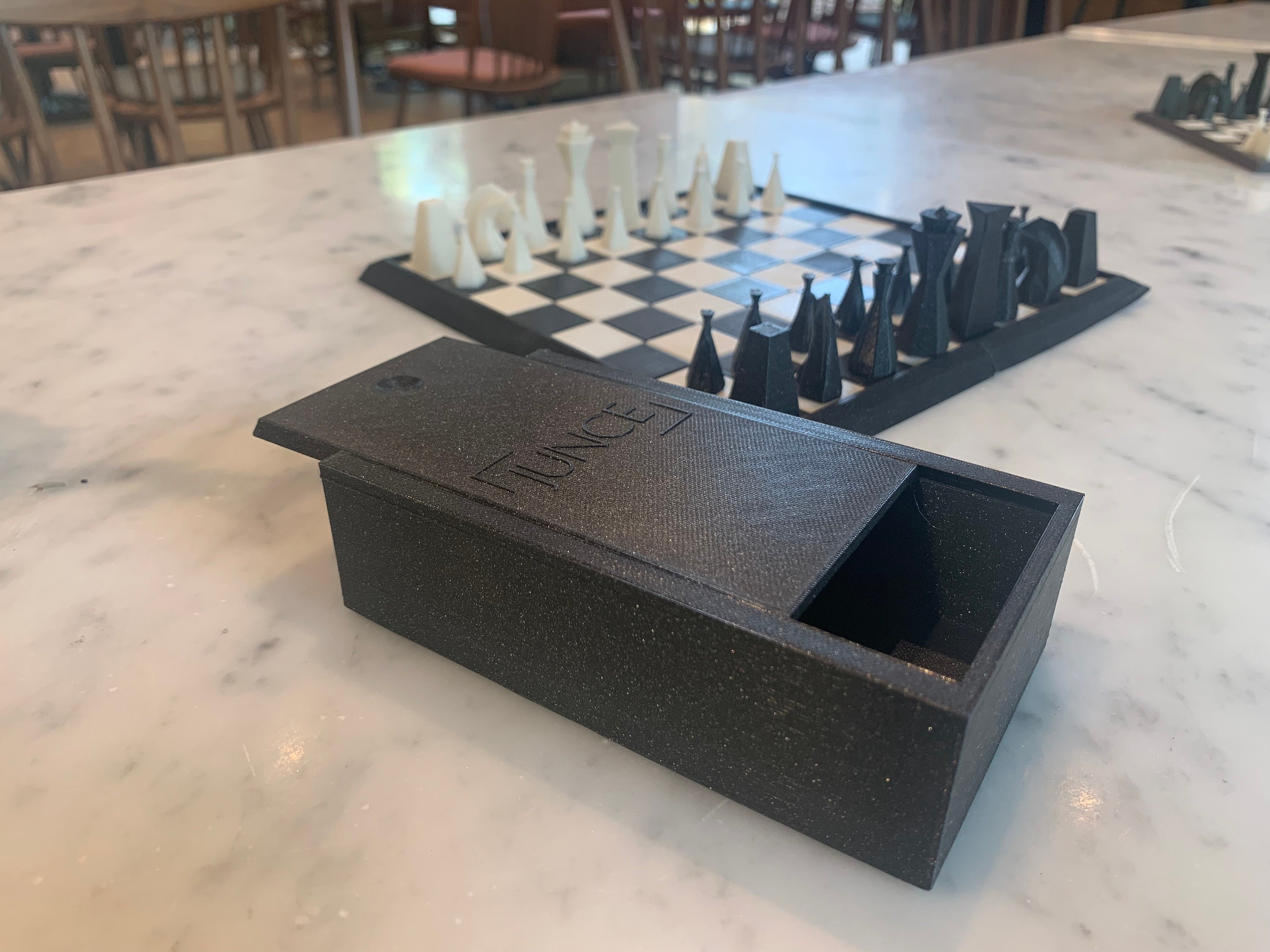 Made a chess board in Galaxy black granite, what pieces should i