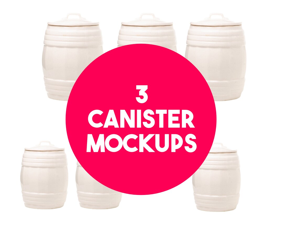 3 Canister Mockups, Kitchen Canisters Mockup Bundle, Multi Mockup