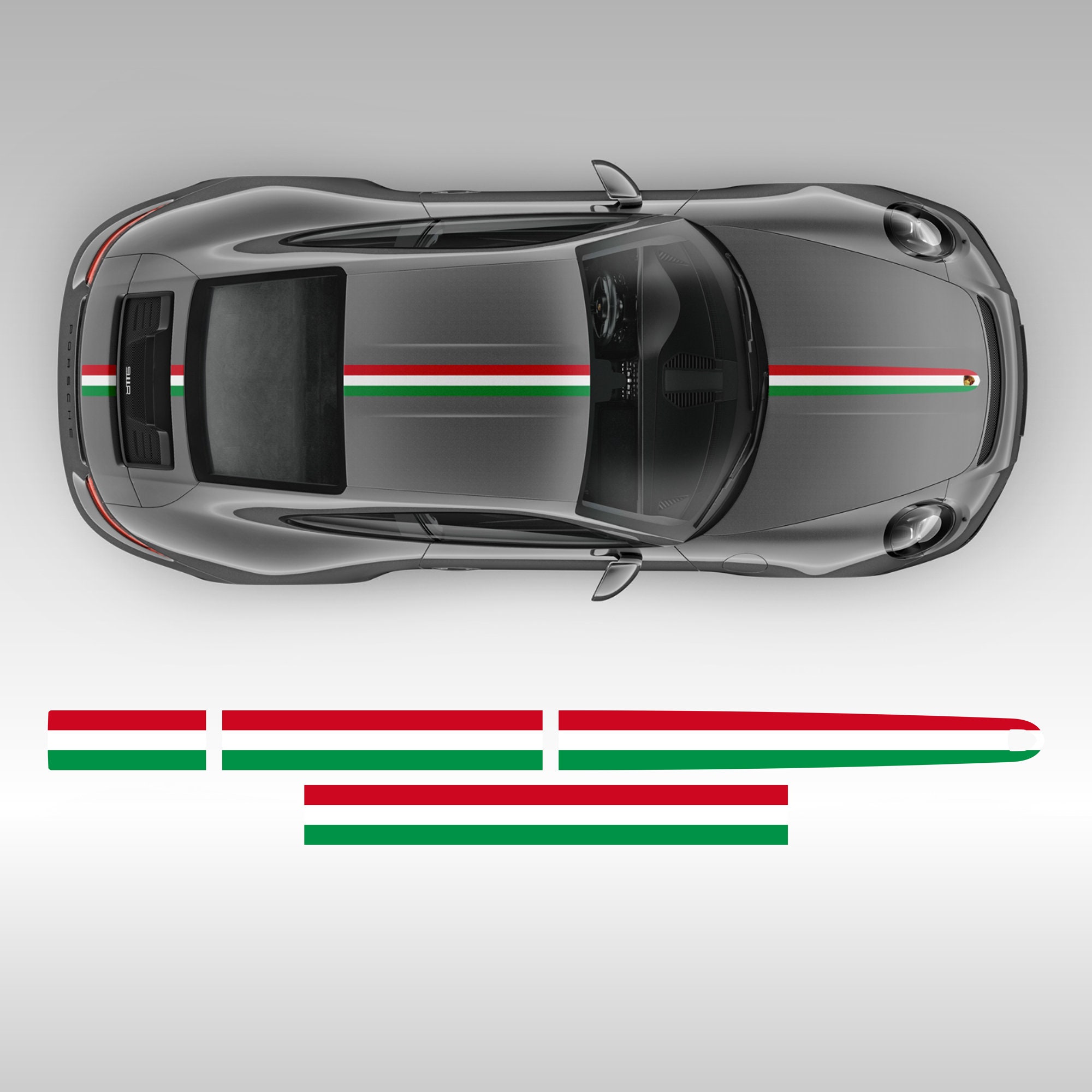 Italian Flag Style Car Stripes: 3M Vinyl Decal Set (please Add a Phone ...