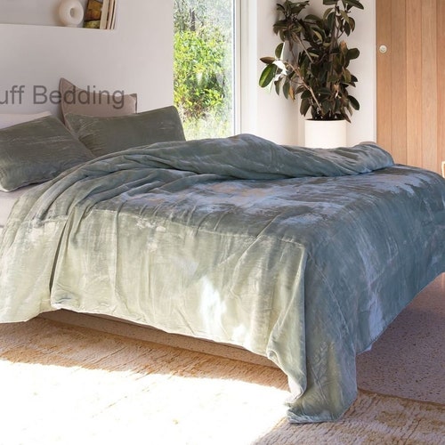 Luxury Gray Velvet Duvet Cover Boho Bedding UO Comforter Cover Etsy