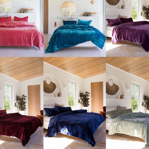 Ultraluxury Plain Black Velvet Duvet Cover Boho Bedding UO Etsy