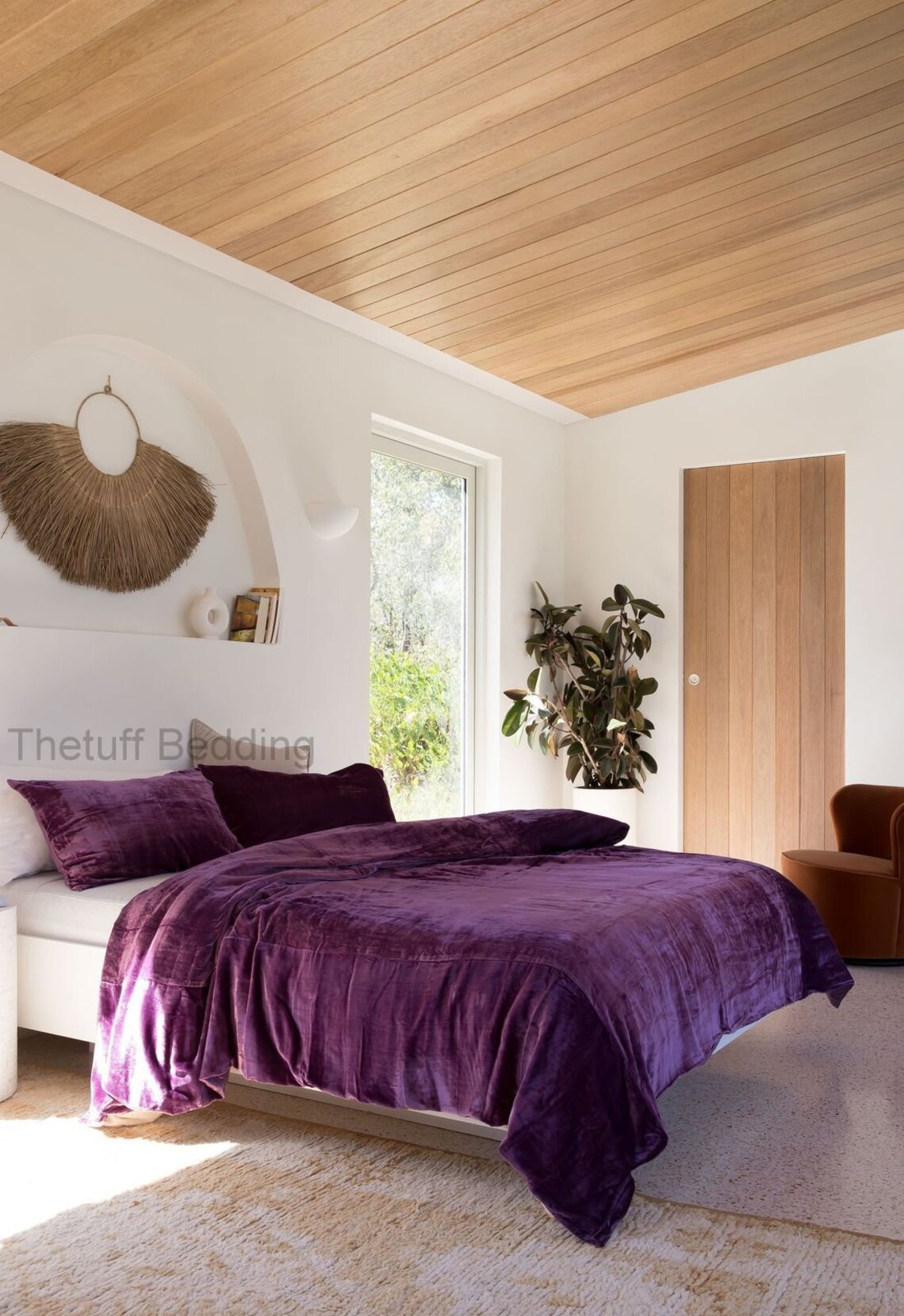 Luxury Purple Velvet Bedding 3 Pcs Set Duvet Cover Boho Etsy