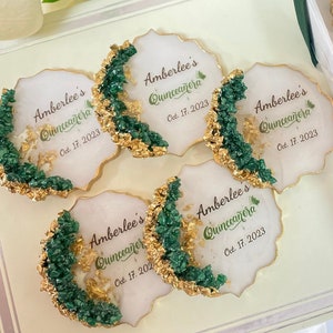Emerald Green Quinceanera Favor Magnet, Personalized Sweet 16 Gift