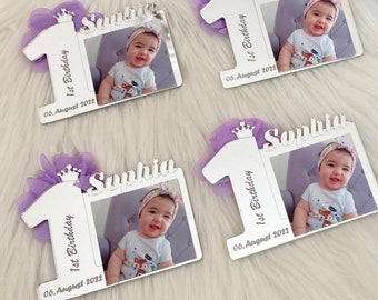 Personalized 1st Birthday Photo Magnets, Party Favors