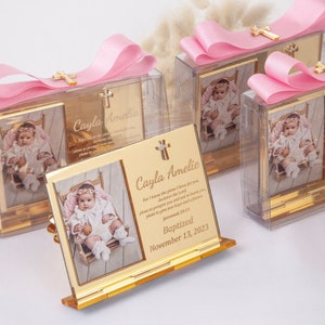 Favor de bautismo personalizado, favores de primera comunión, favores de bautizo, favor de bautismo niña y niño, soporte de marco de fotos de bautismo, Mi Bautizo