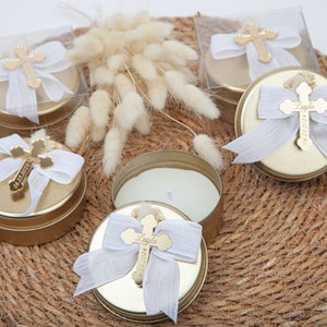 Favores de velas de bautismo de oro, vela de primera comunión, vela de bautizo, regalo de bautismo, decoración de bautismo, Mi Bautizo