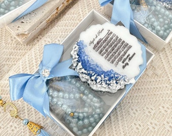 Personalized Ayatul Kursi Magnet & Tasbeeh Favors, Islamic Baby Shower Gift