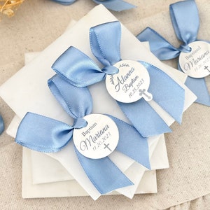 Silver Personalized Baptism Favor Tags, Acrylic Mirror Cross Name Tag, Mi Bautizo Tag, Christening Favors Tag
