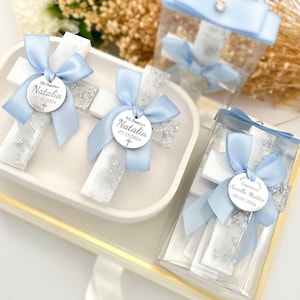 Bomboniere magnetiche per battesimo in argento, bomboniere per battesimo per ragazzo, bomboniere Mi Bautizo, bomboniere per feste di battesimo, regali per battesimo