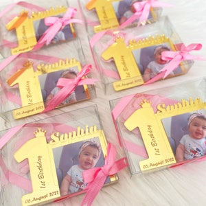 First Birthay Photo Frame Favors, First Birthday Party Favors For Guest, Birthday Party Gifts, First Birthday Magnet, Baby Picture Frame